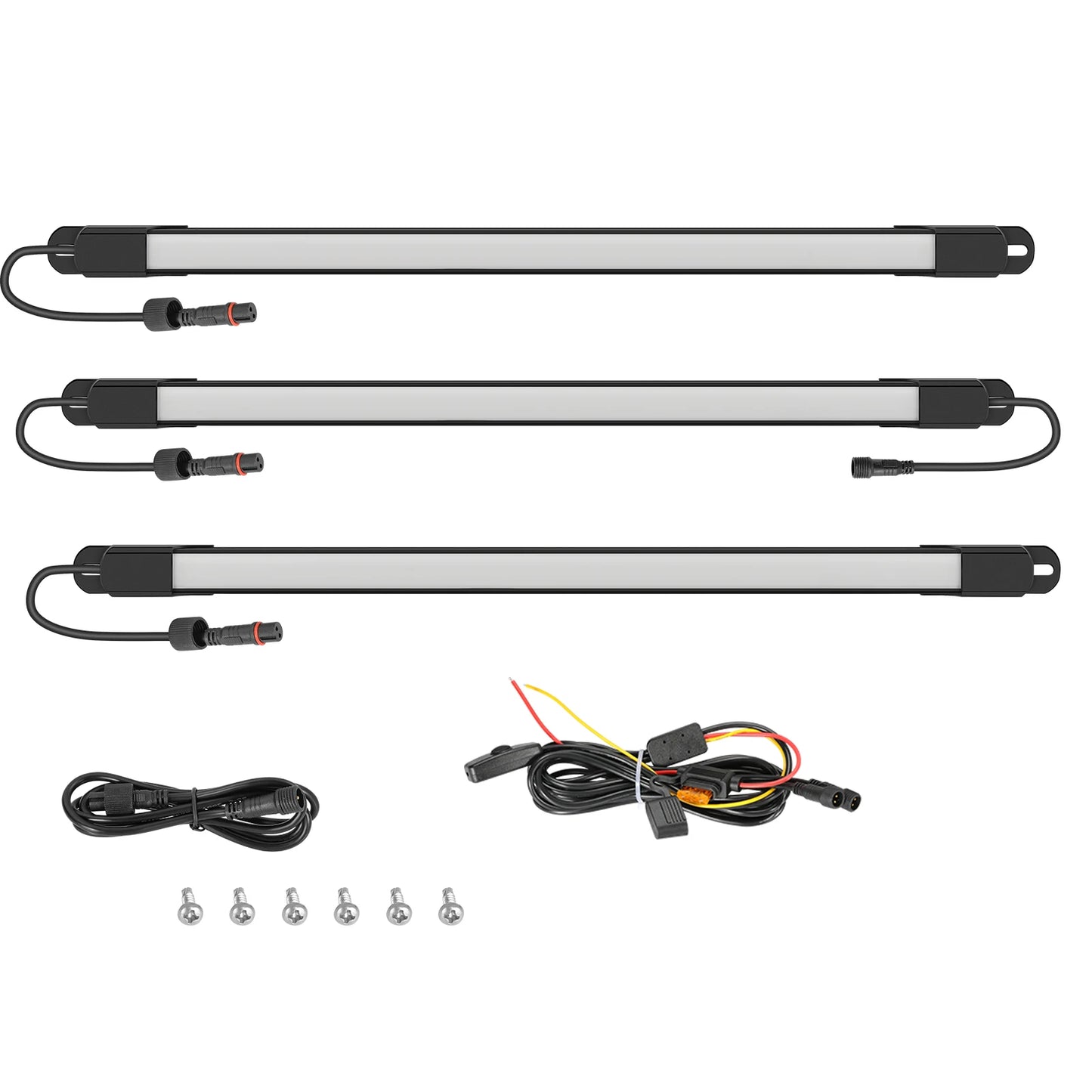 Waterproof LED truck bed lighting kit available with 66, 132 or 198 white LEDs for pickup trucks, cargo areas and work boxes.
