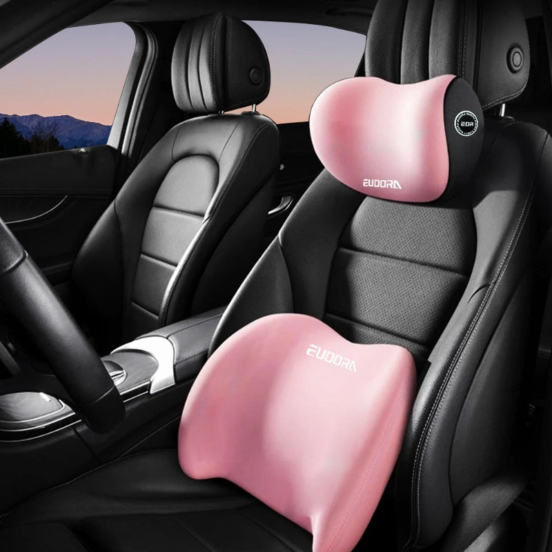 Ergonomic Car Neck and Lumbar Support Pillow – High-Density Comfort Cushion for Long Drives