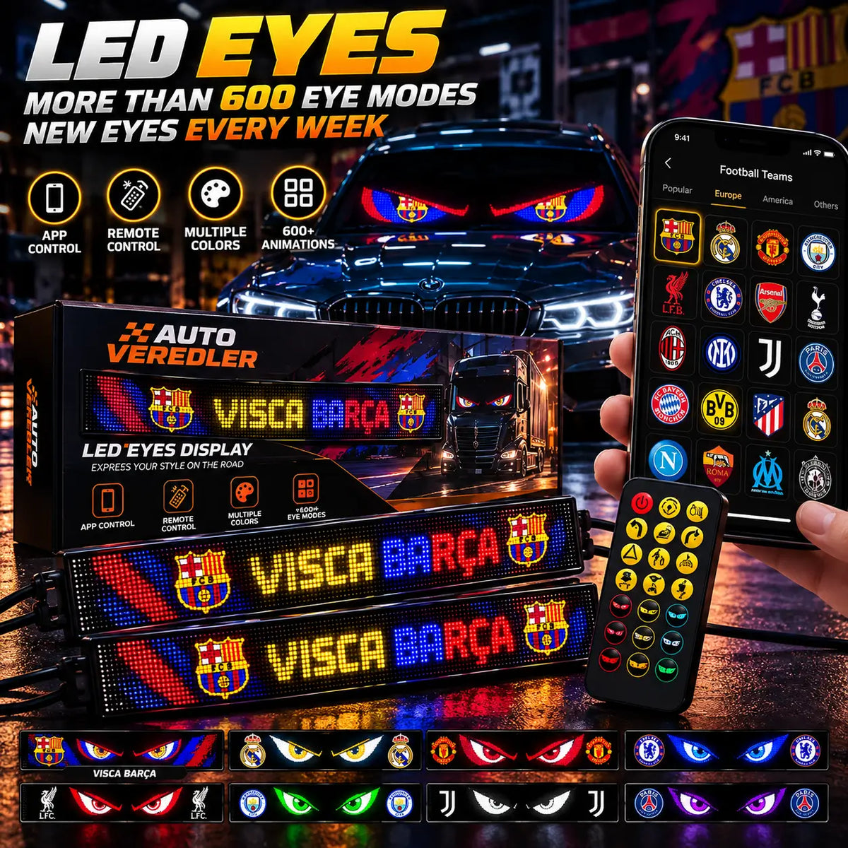 AUTOVEREDLER Eyes™ | Écran LED animé pour voiture +600 LED (12V/24V)