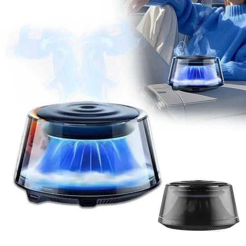 Snow Mountain smart car fragrance diffuser with RGB light and rechargeable mist system for car interior air freshening