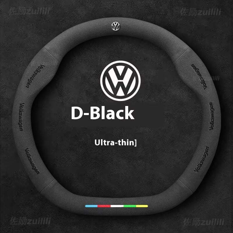 AutoVeredler suede steering wheel cover – round wine red for VW